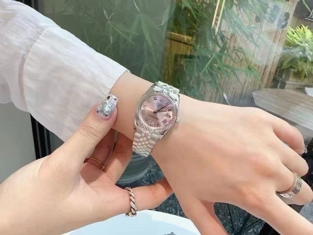 Rolex Pink Dial Bracelet Watch — model