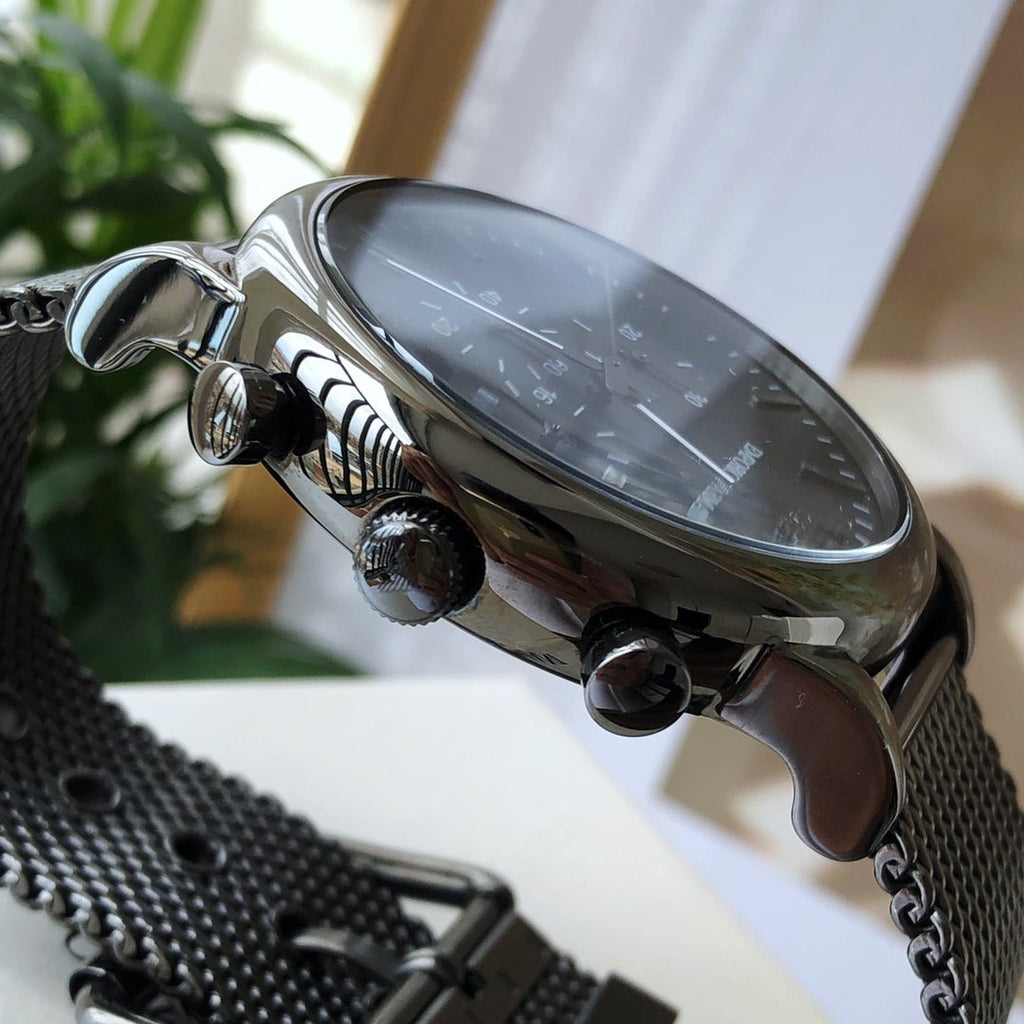 EMPORIO ARMANI Navy Mesh Bracelet Watch — side