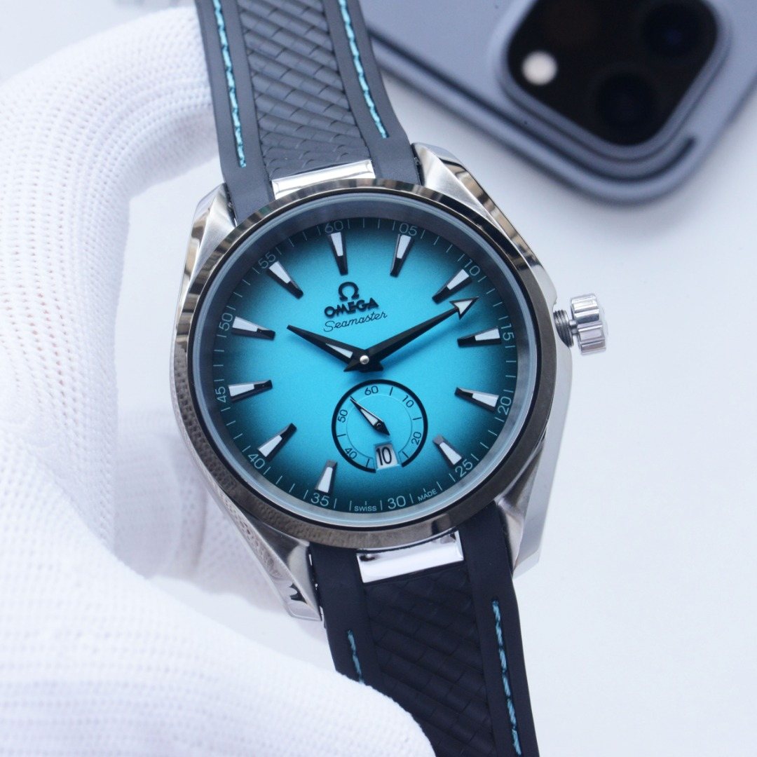 OMEGA Black Silver Strap Watch — hero
