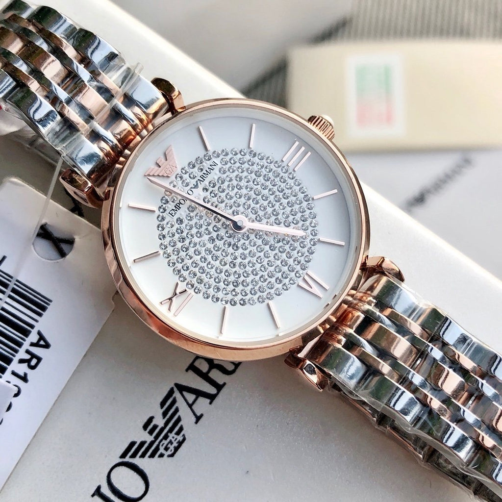 EMPORIO ARMANI Crystal Pavé Dial Watch — hero