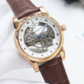 Patek Philippe Rose Gold Brown Leather Strap Watch — hero