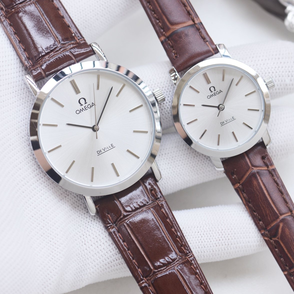 Omega Silver Brown Watch — hero