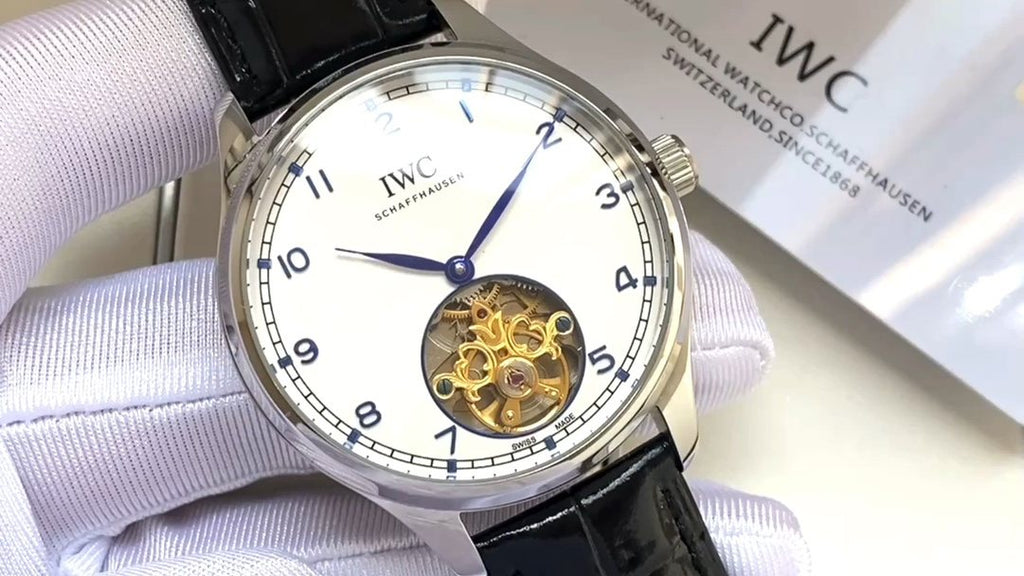 IWC White Dial Open-Heart Watch — front