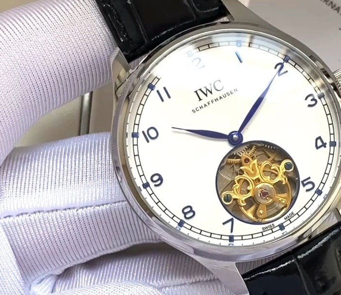 IWC White Dial Open-Heart Watch — hero