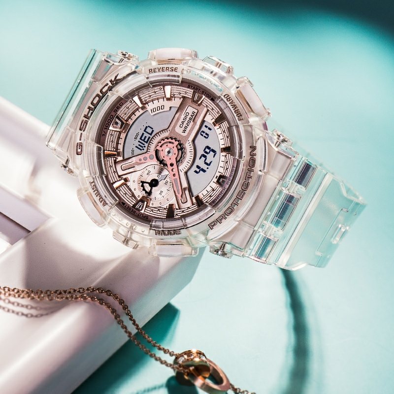 G-SHOCK Clear Pink Rose Gold Watch — hero