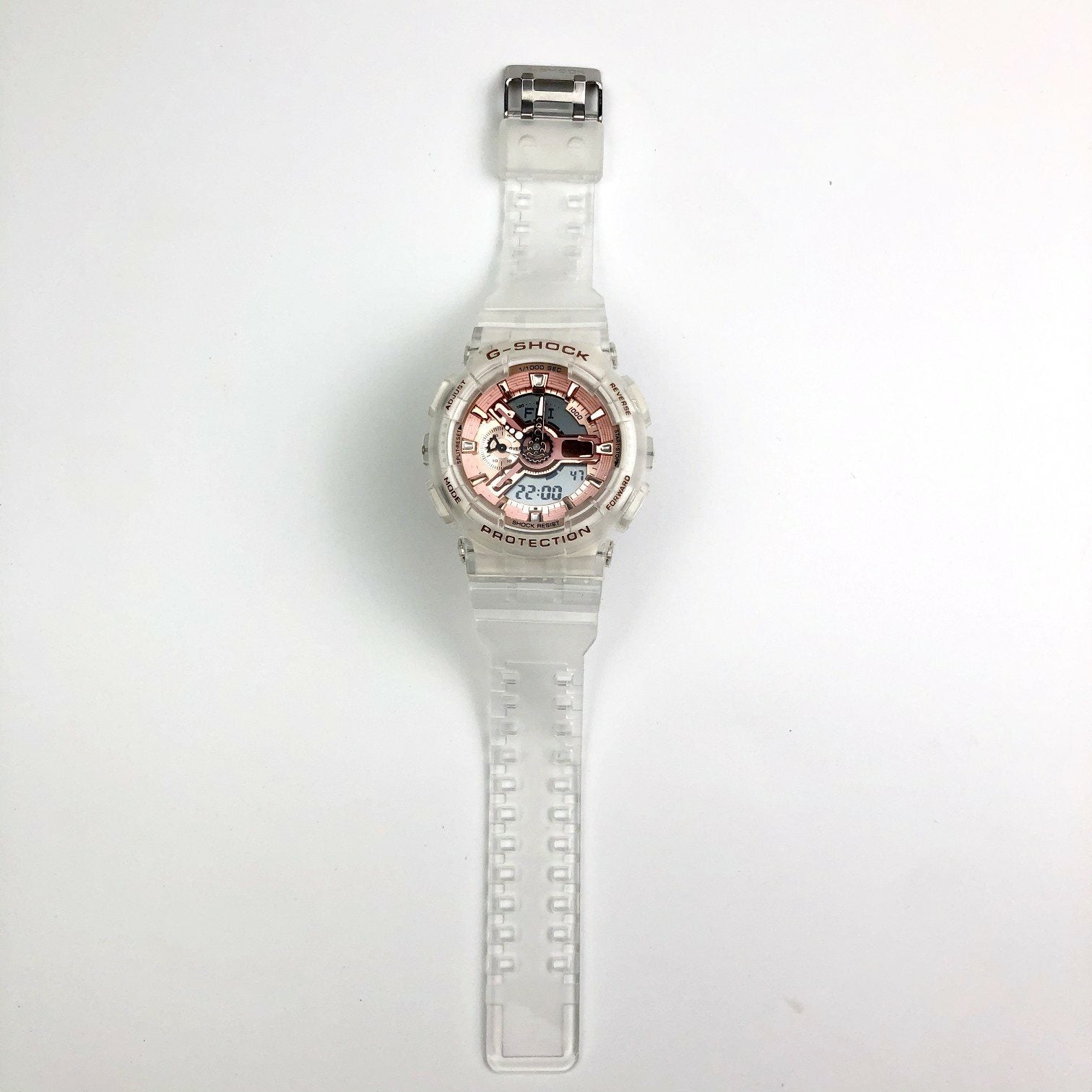 G-SHOCK Clear Pink Rose Gold Watch — front