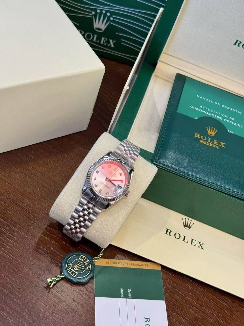 Rolex White Mother-of-Pearl Dial Watch — front