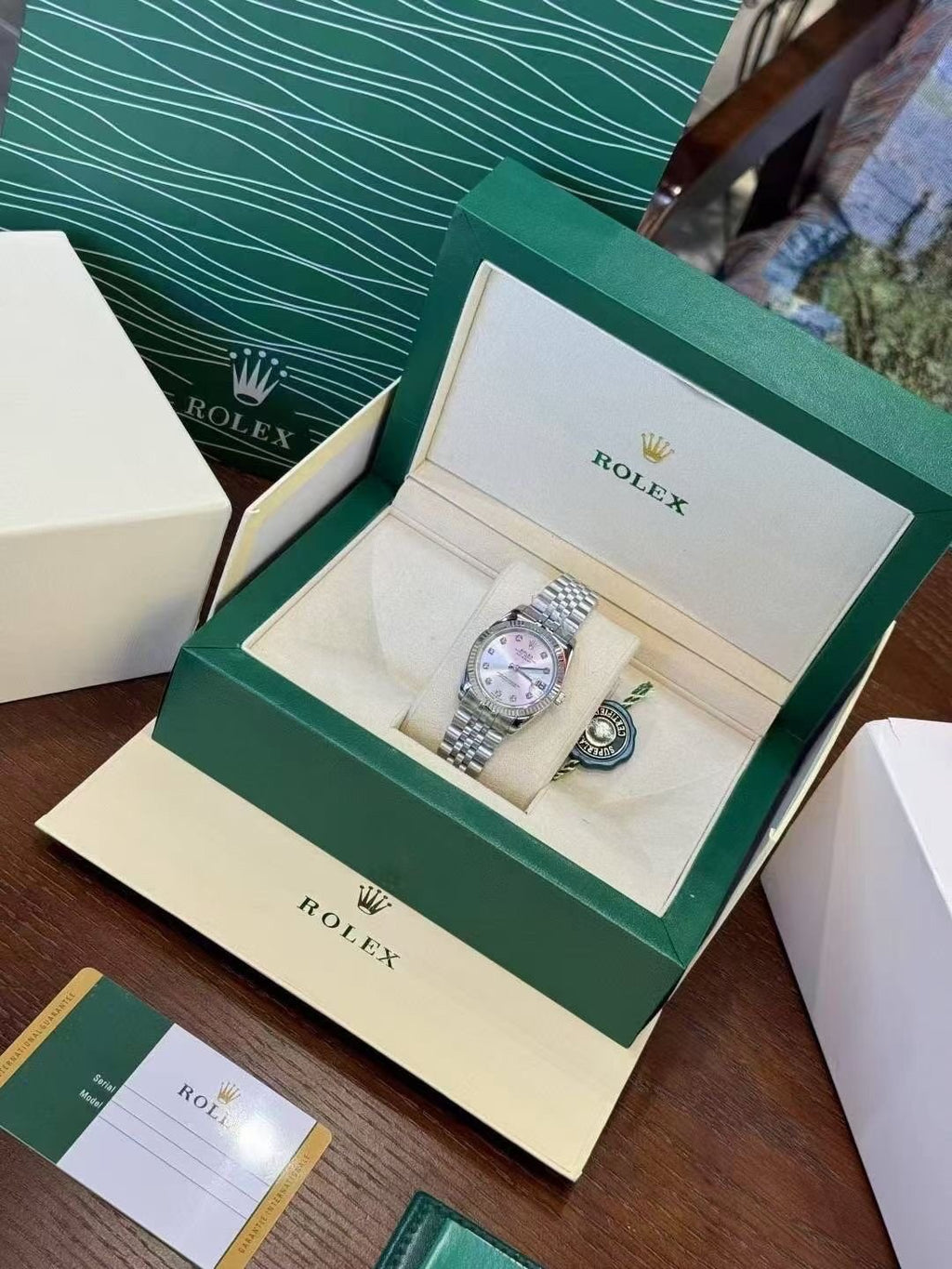 Rolex White Mother-of-Pearl Dial Watch — front