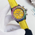 Rolex Yellow Dial Multicolor Bezel Watch — hero