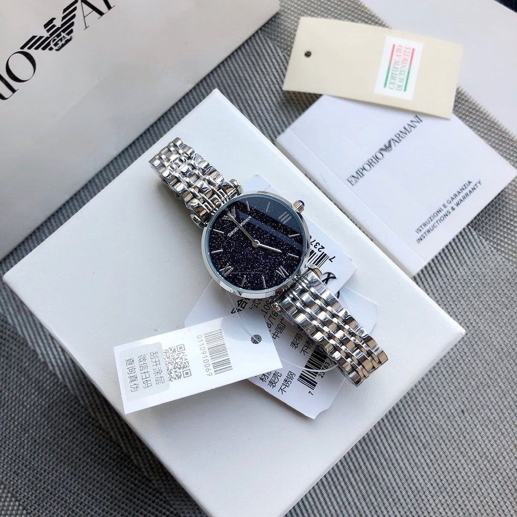 Emporio Armani Navy Dial Two-Tone Bracelet Watch — hero