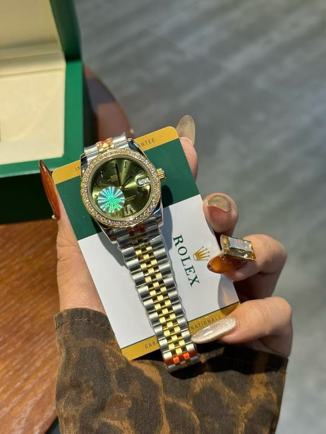 Rolex Green Dial Two-Tone Bracelet Watch — hero