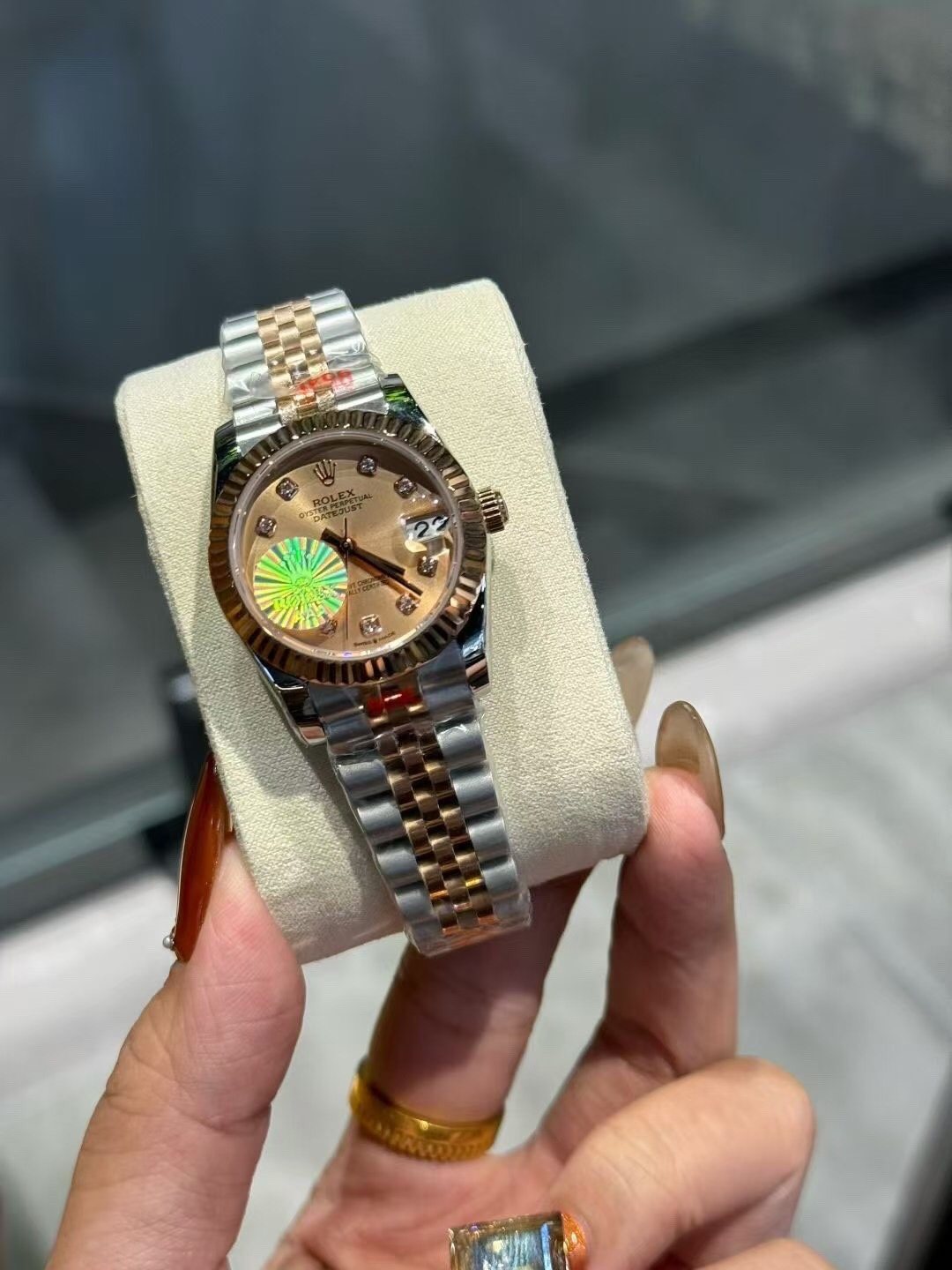 Rolex Two-Tone Champagne Dial Watch — front