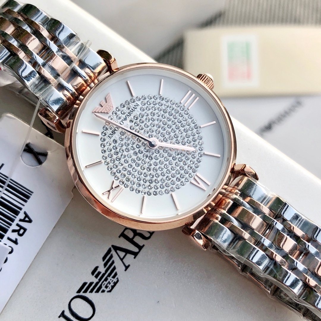 EMPORIO ARMANI Two-Tone Crystal Dial Watch — hero