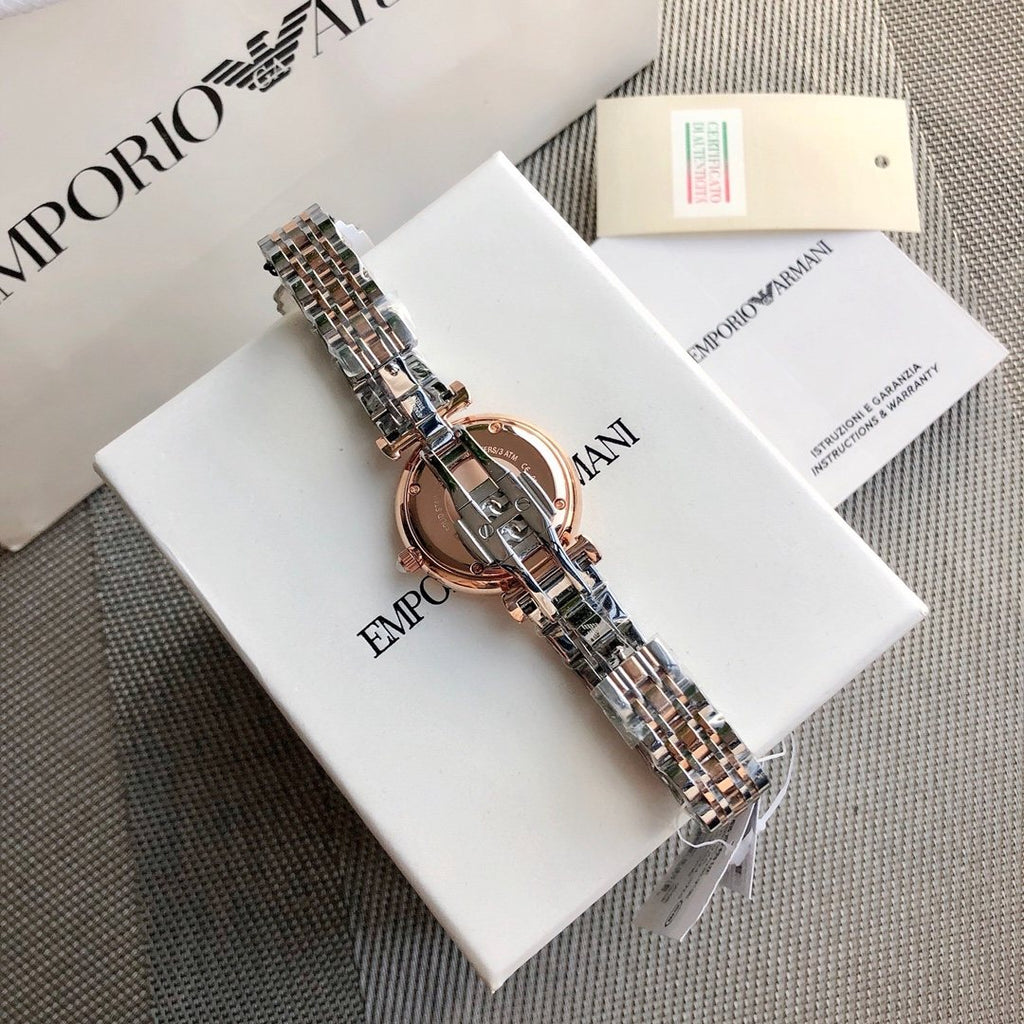 EMPORIO ARMANI Two-Tone Crystal Dial Watch — back