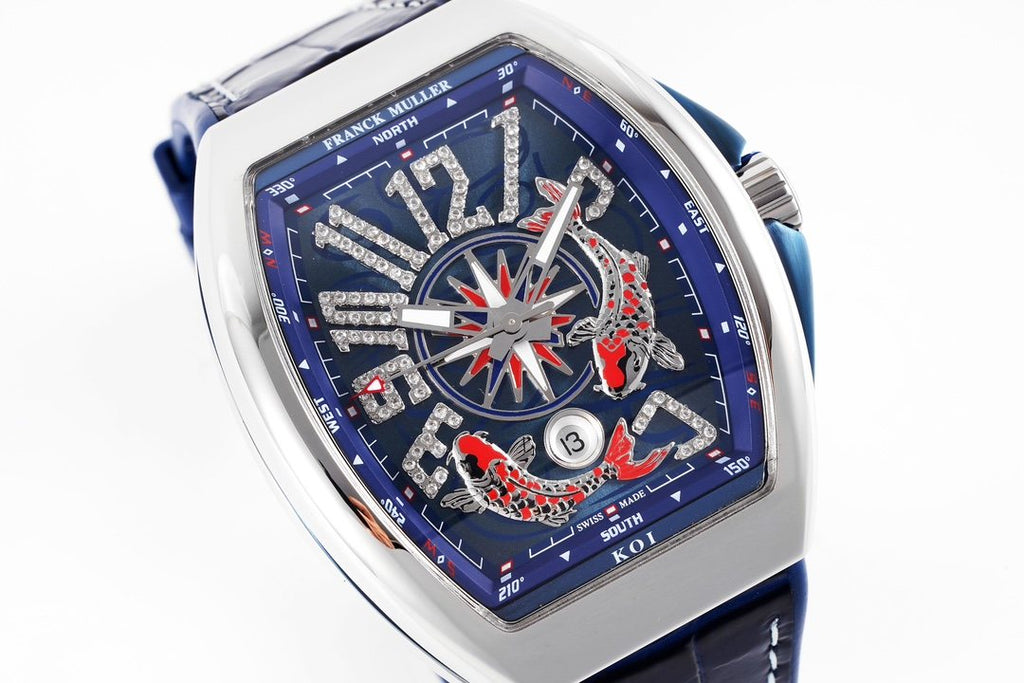 FRANCK MULLER Blue Compass Dial Watch — detail