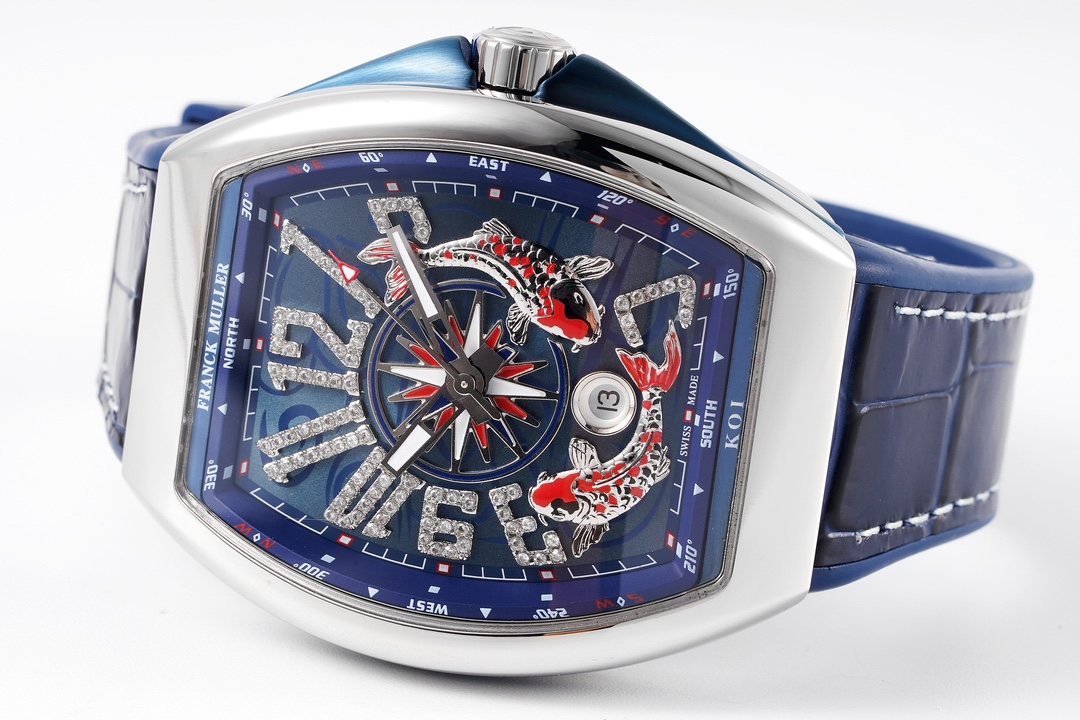 FRANCK MULLER Blue Compass Dial Watch — side