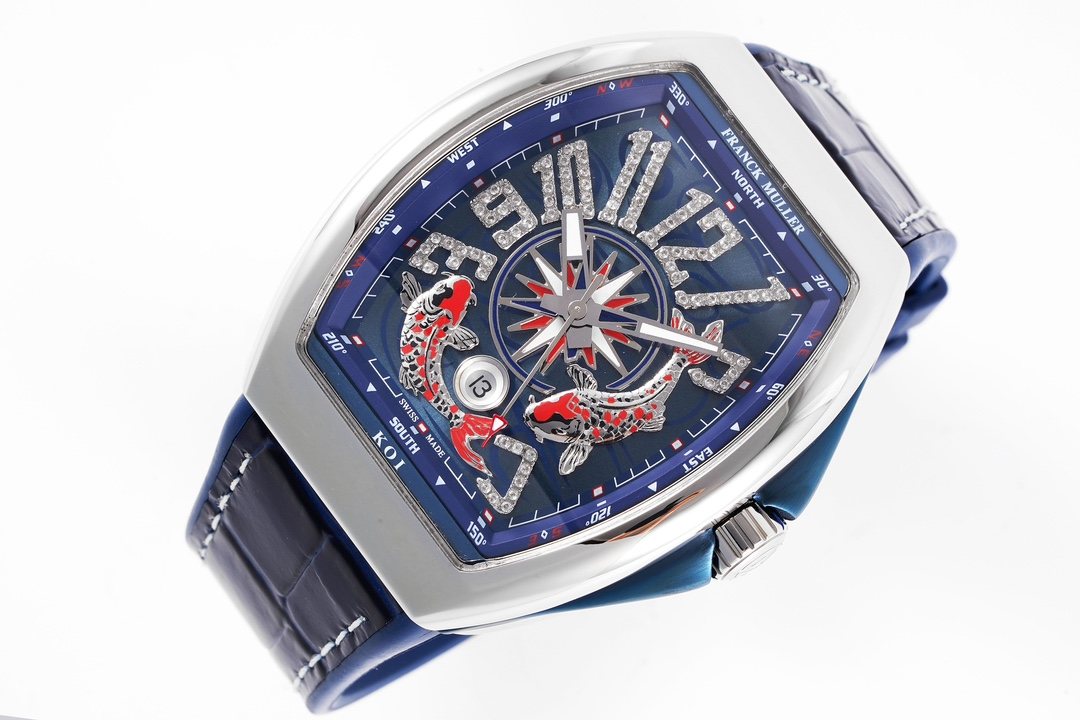 FRANCK MULLER Blue Compass Dial Watch — front