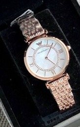 EMPORIO ARMANI Rose Gold Roman Numeral Watch — front