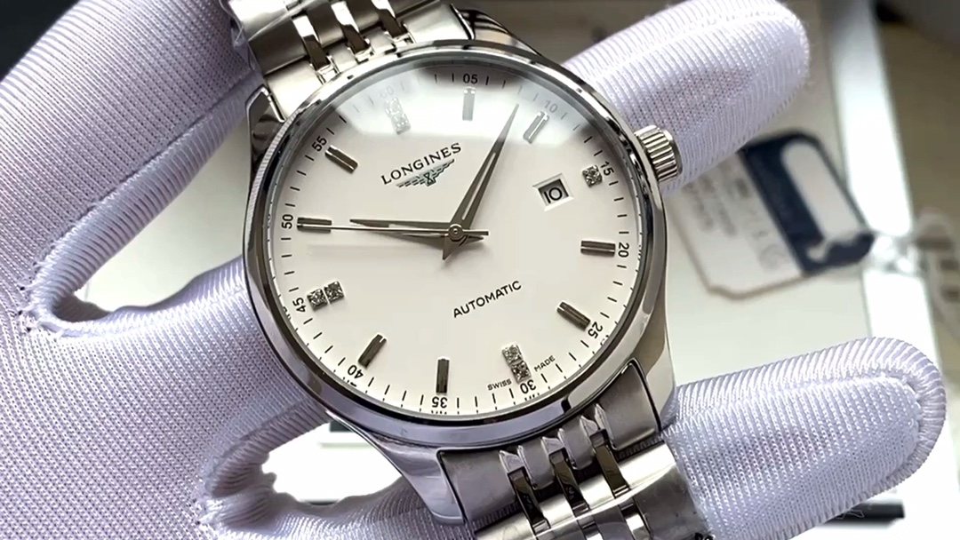 Longines White Dial Silver Bracelet Watch — hero