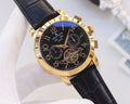 Patek Philippe Gold Black Dial Strap Watch — hero