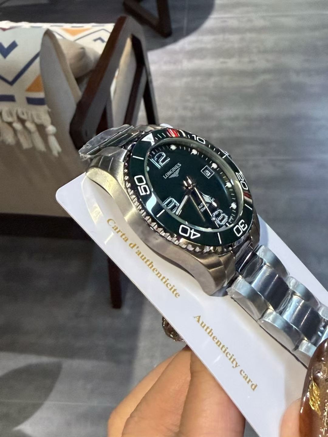 Longines Green Dial Bracelet Watch — front