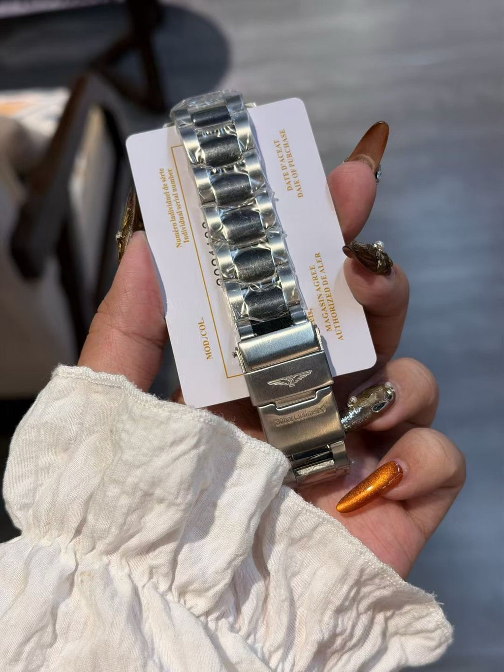 Longines Green Dial Bracelet Watch — back