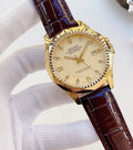 Rolex Cream Dial Brown Strap Watch — hero