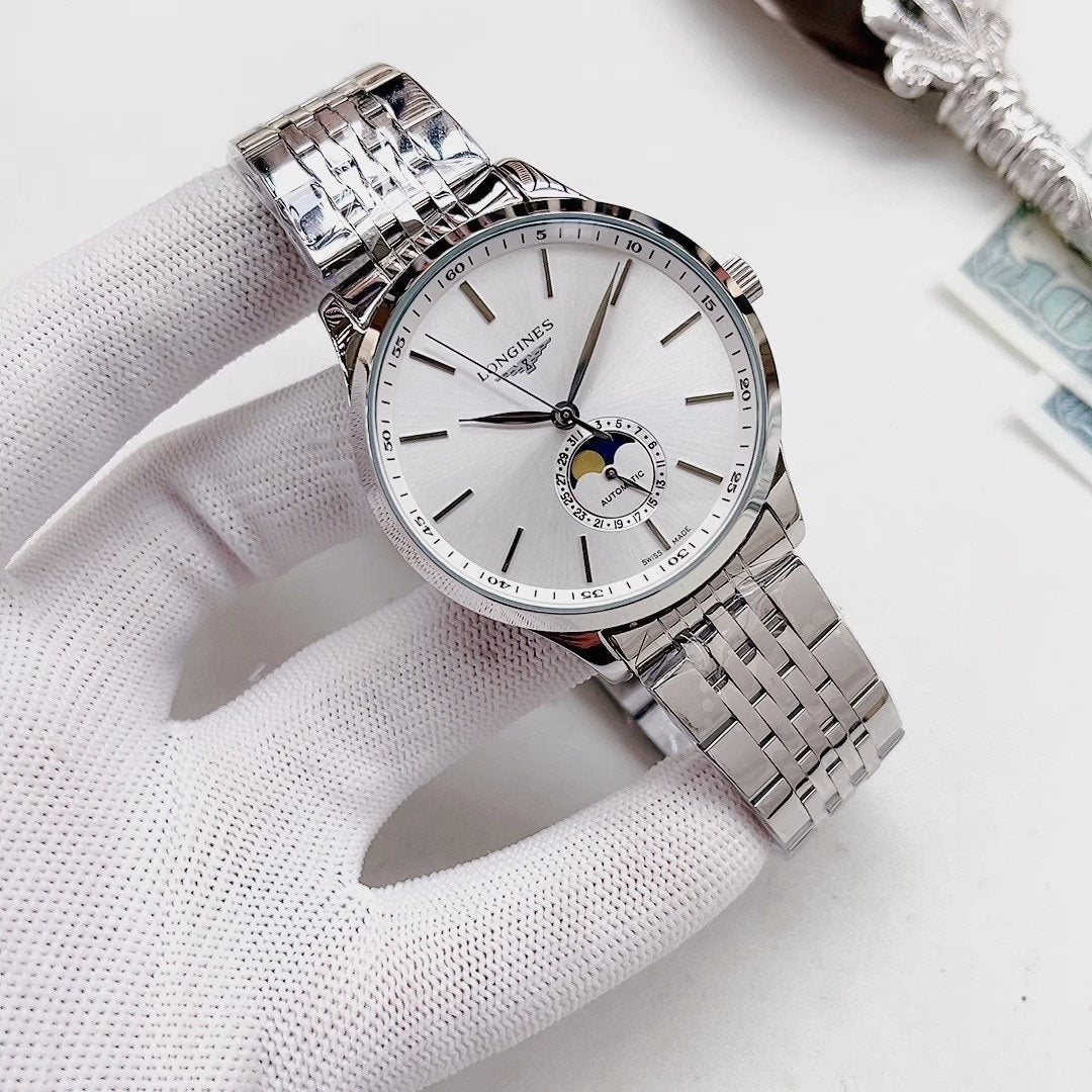 Longines White Dial Steel Bracelet Watch — hero