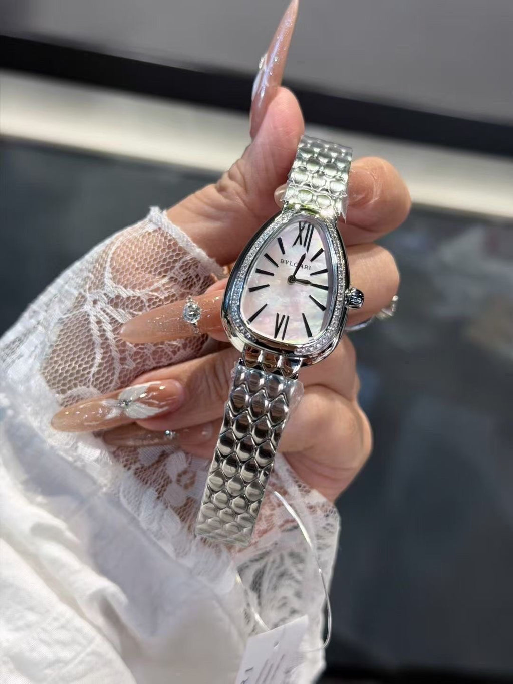 Bvlgari Pale Pink Dial Bracelet Watch — front