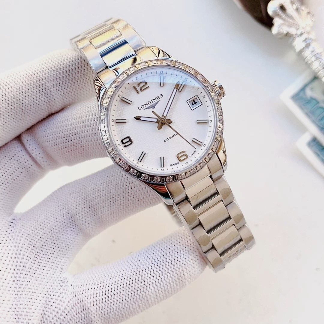 Longines Two-Tone Crystal Bezel Watch — front