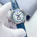 Omega White Dial Blue Leather Strap Watch — hero