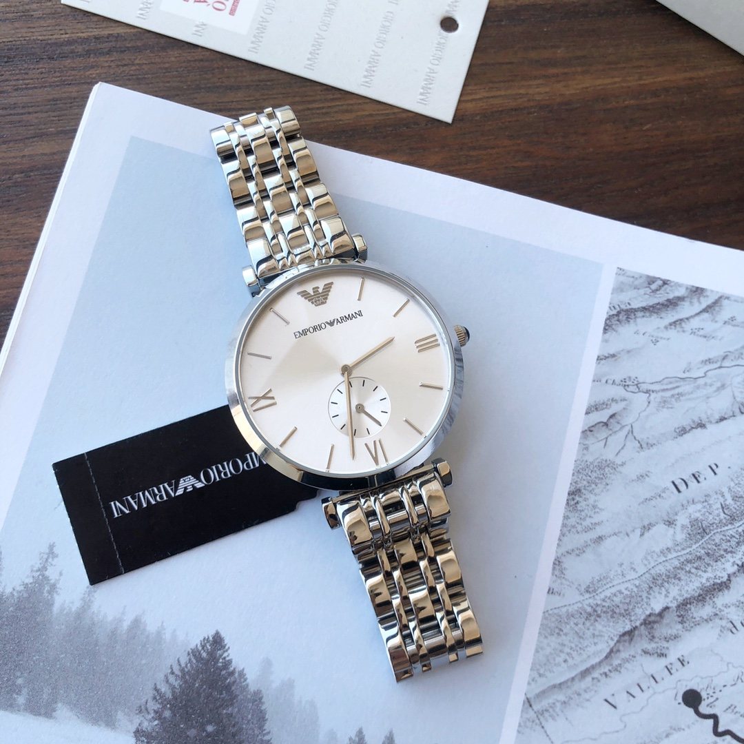 EMPORIO ARMANI White Dial Bracelet Watch — front