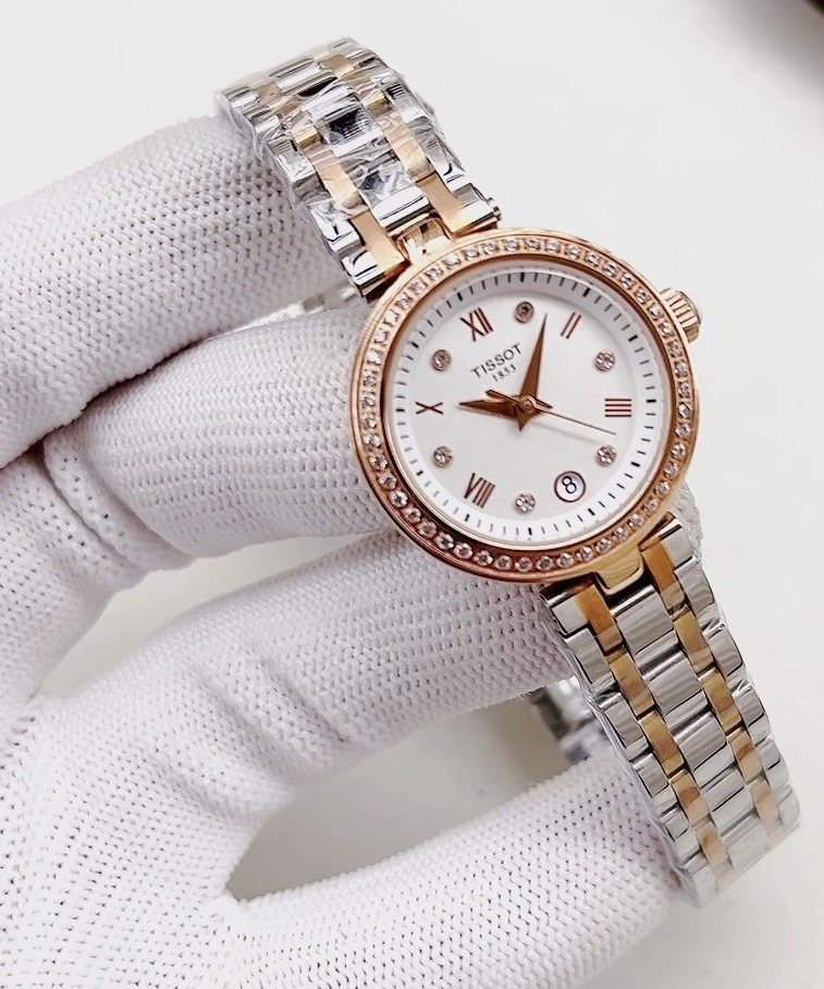 OLEVS White Dial Two-Tone Watch — hero