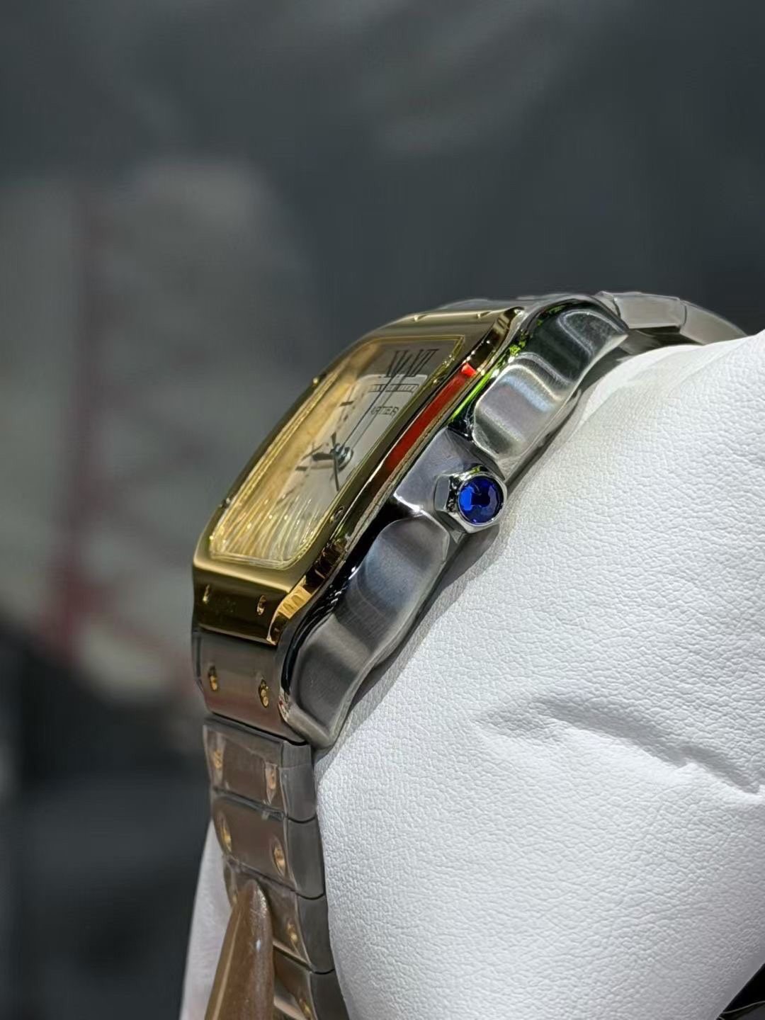 Cartier Two-Tone Square Watch — side