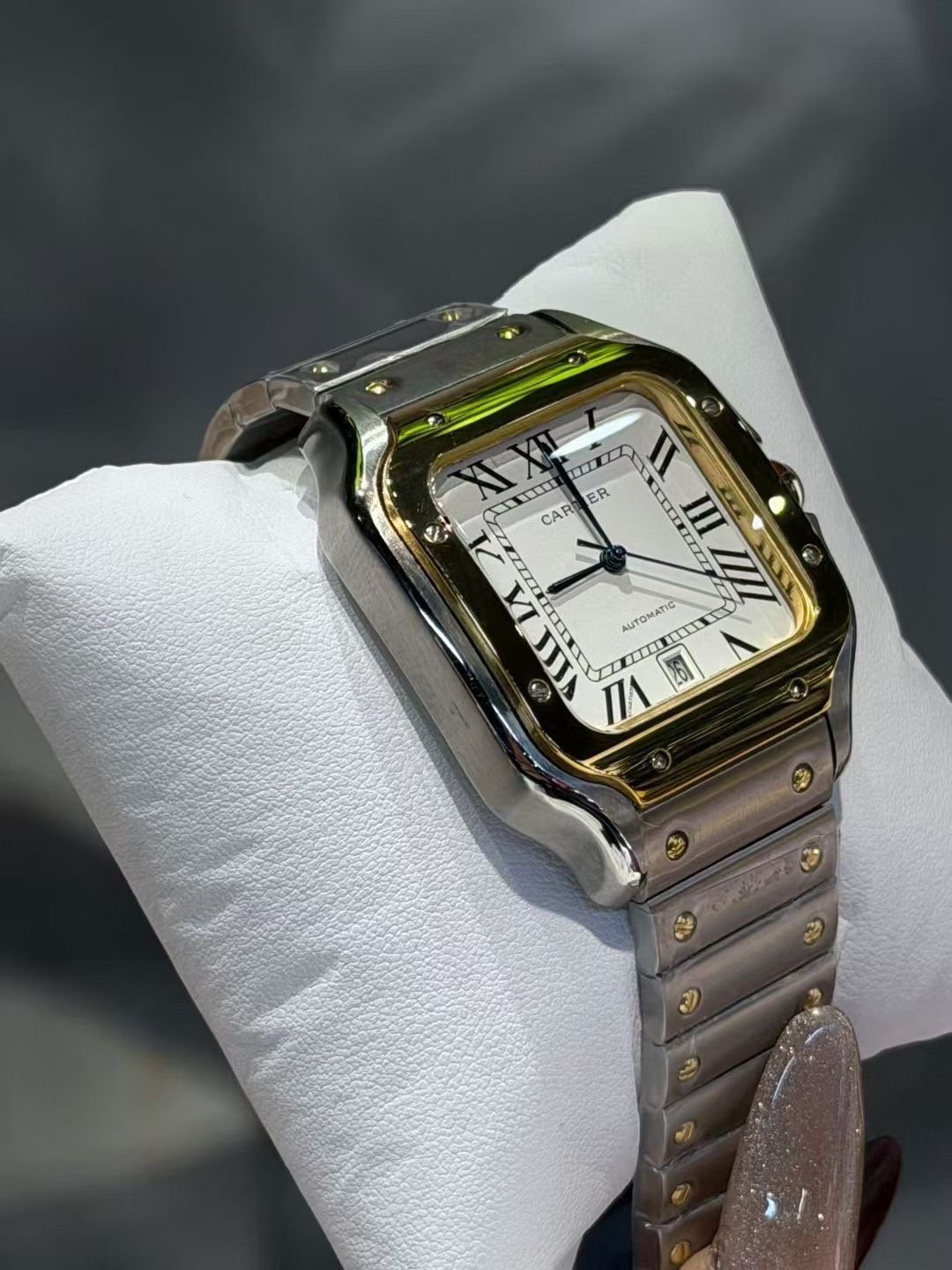 Cartier Two-Tone Square Watch — front