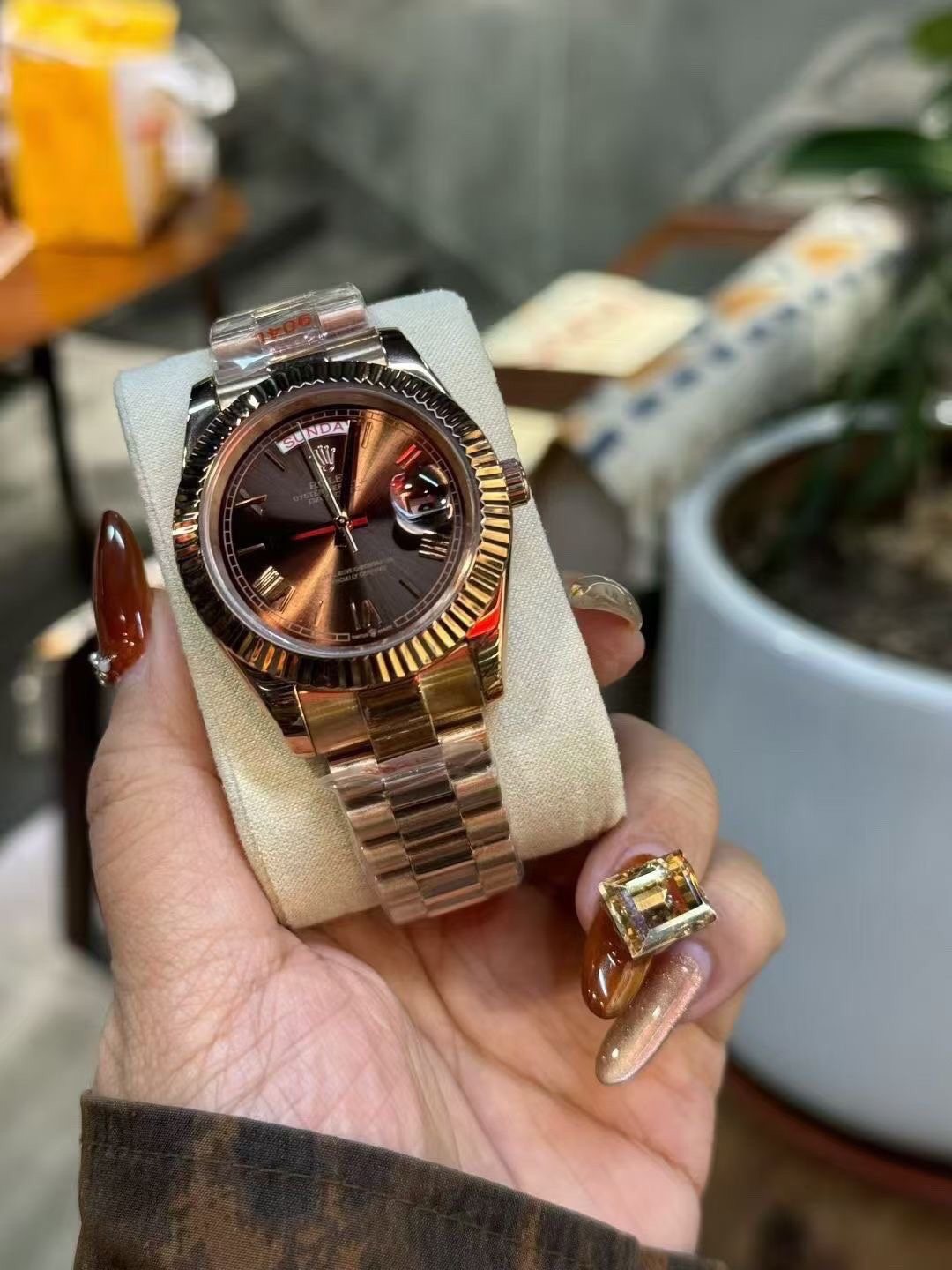 Rolex Brown Dial Two-Tone Watch — hero