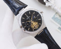 OMEGA Silver Black Dial Strap Watch — hero