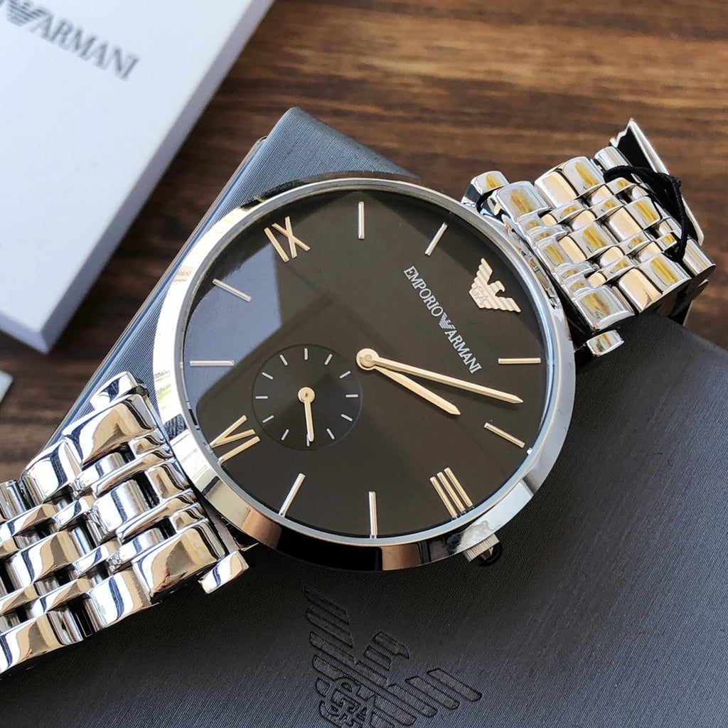 EMPORIO ARMANI Black Dial Bracelet Watch — hero