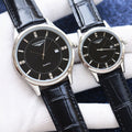 Longines Two Tone Rose Gold Black Dial Bracelet Couple Watch Set — hero