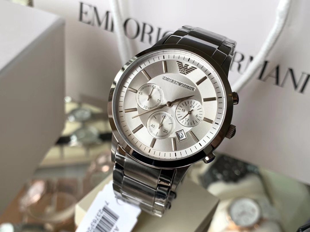 EMPORIO ARMANI White Dial Steel Bracelet Watch — hero