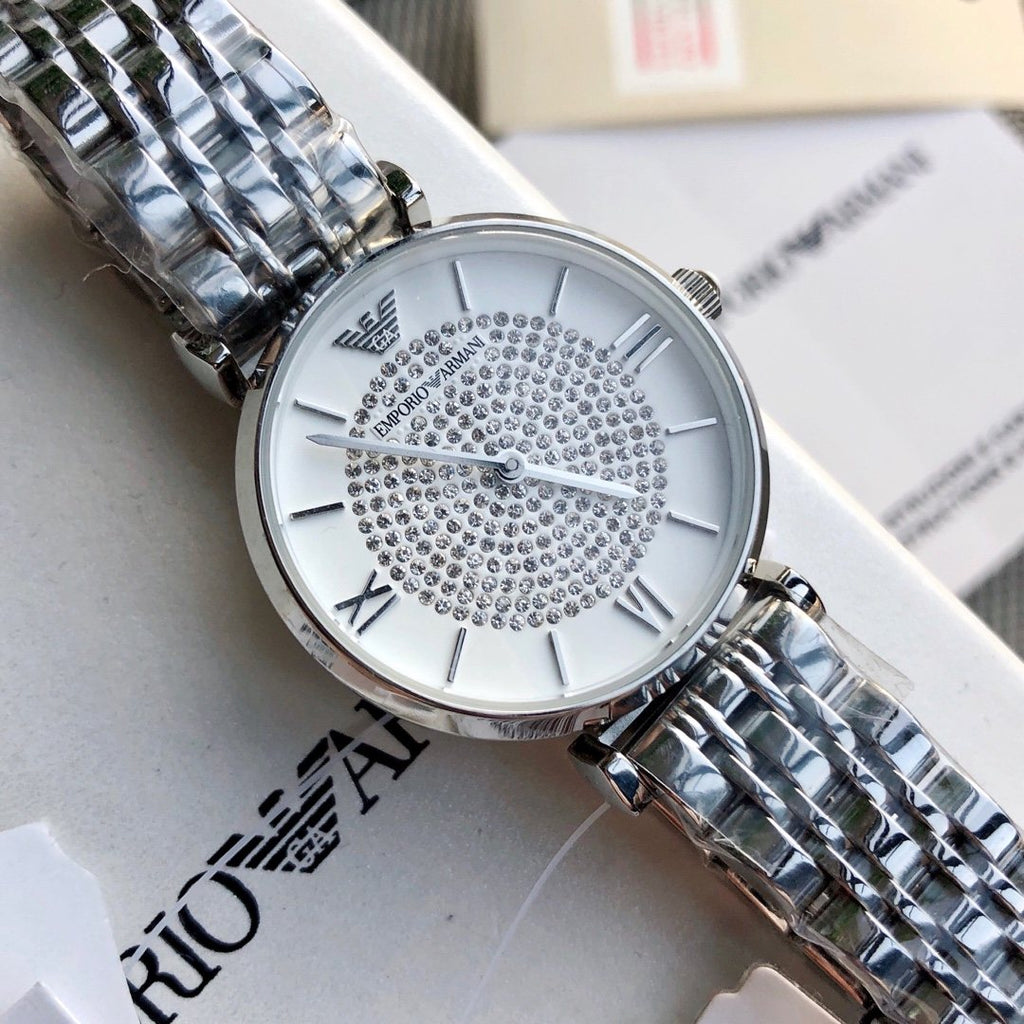 EMPORIO ARMANI Crystal Dial Watch — front