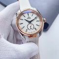 Omega White Strap Rose Gold-Tone Watch — hero