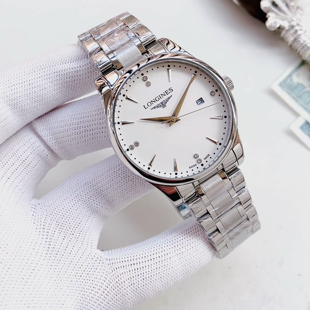 Longines White Dial Metal Bracelet Watch — hero