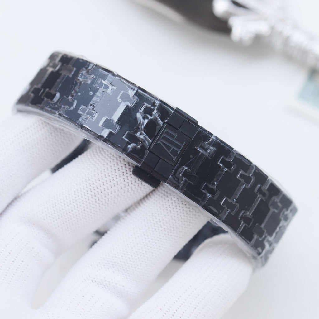 Audemars Piguet Black Chronograph Metal Bracelet Watch — detail