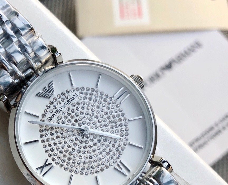 EMPORIO ARMANI White Dial Bracelet Watch — front