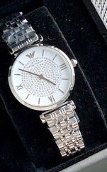 EMPORIO ARMANI White Dial Bracelet Watch — front