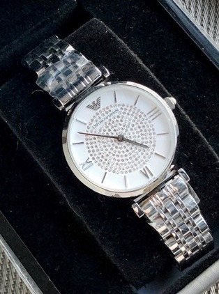 EMPORIO ARMANI White Dial Bracelet Watch — front