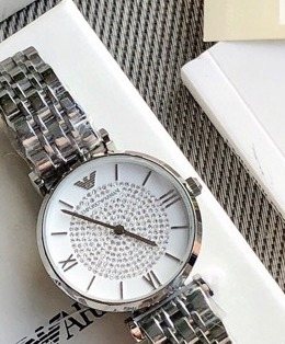 EMPORIO ARMANI White Dial Bracelet Watch — front