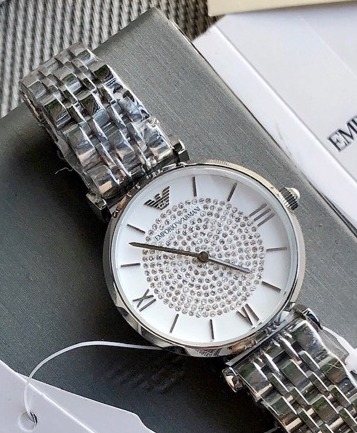EMPORIO ARMANI White Dial Bracelet Watch — front