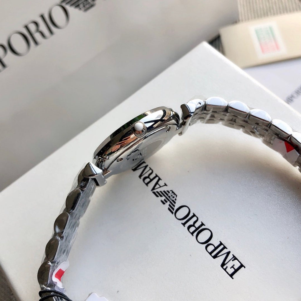 EMPORIO ARMANI White Dial Bracelet Watch — side